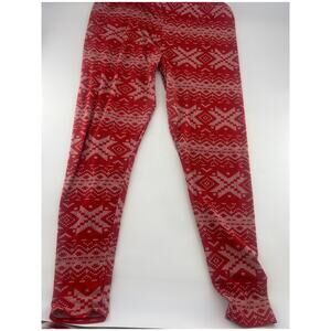 Lularoe Leggings Womens TC2 Plus 16-24 Red Christmas Holiday Stretchy Snowflake